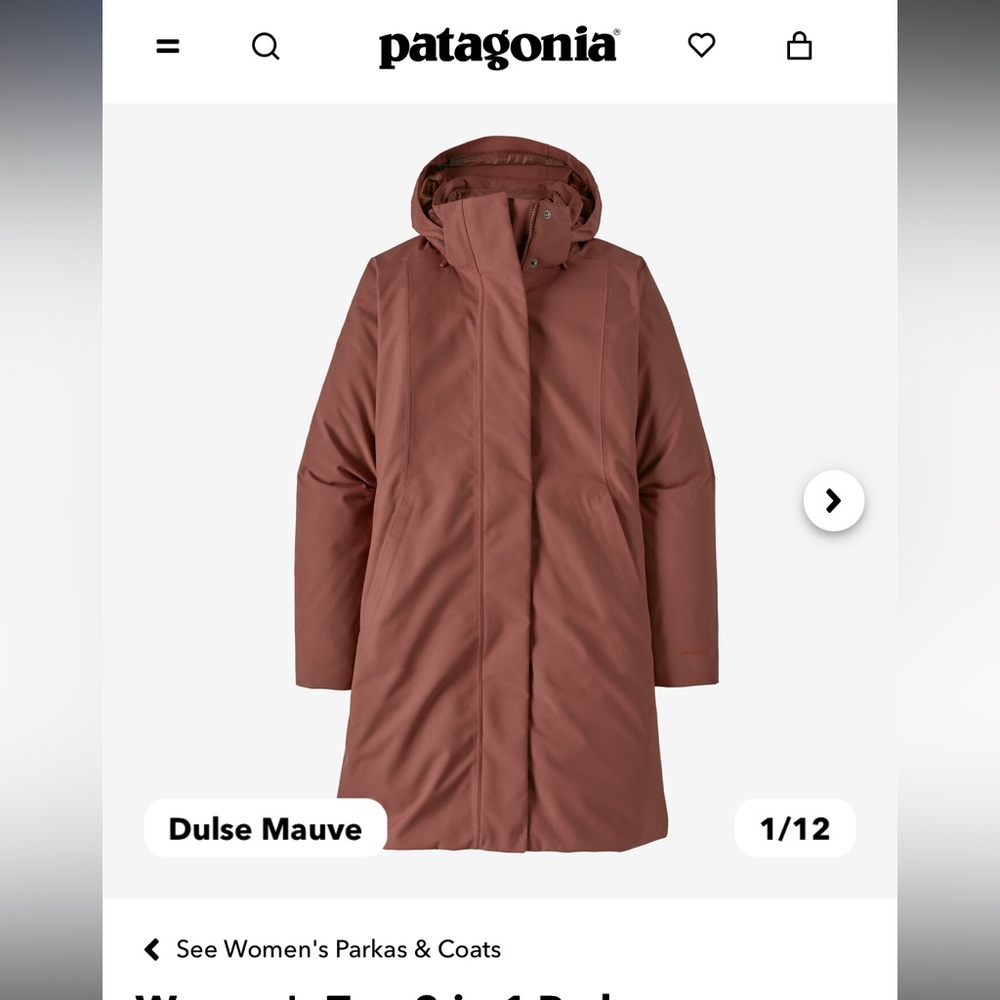 Patagonia Tres in One Parka. Size XS. New with tags.